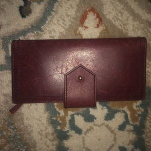 Madewell the post wallet real leather purple walle